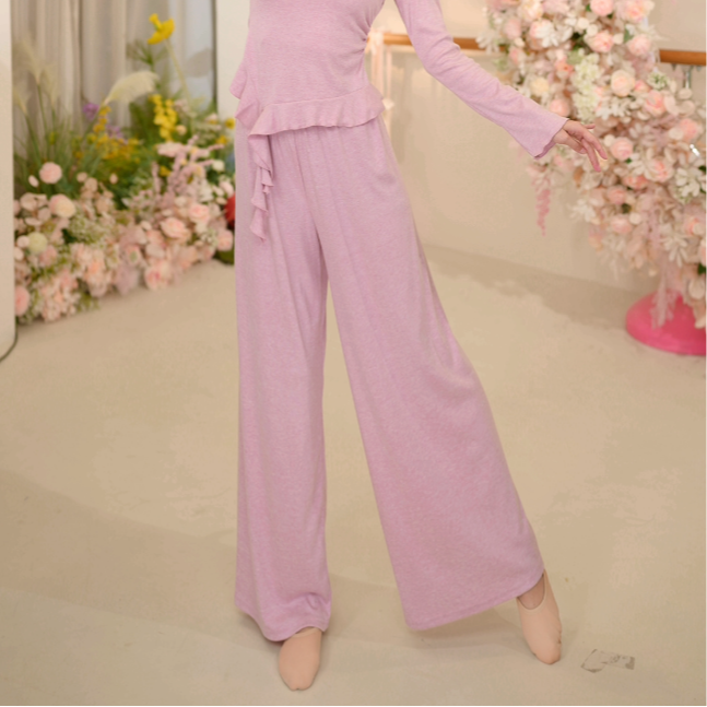 8135 D舞蹈裤格丽绒针织直筒长裤跳舞练功专用现代舞显瘦舒适