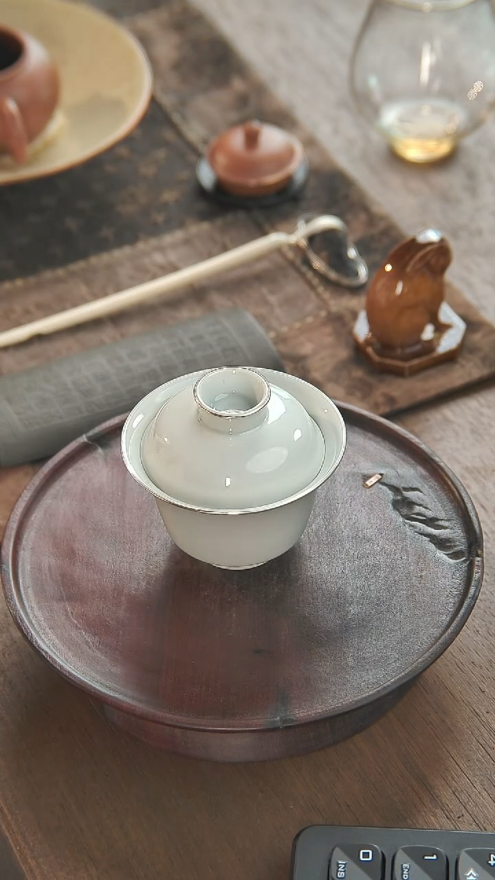 其他包银素胎盖碗小口.......