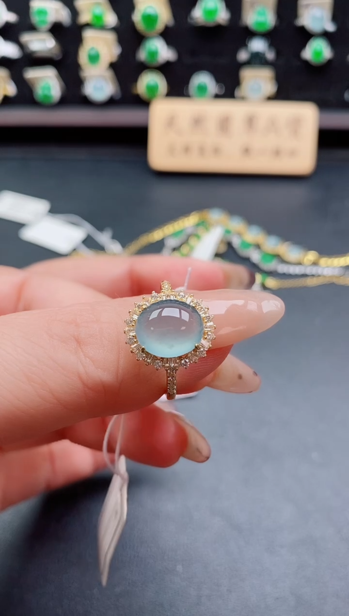 银S925镶嵌戒指翡翠1