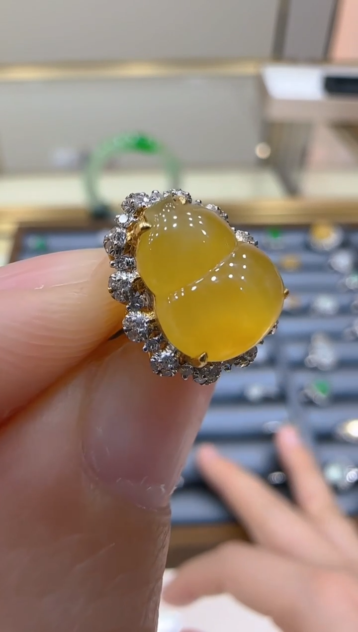 【闪购商品】翡翠戒指18K金镶嵌团购多样性发一件