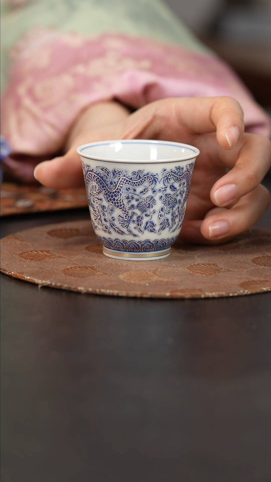 【闪购商品】杯四景堂青花描银