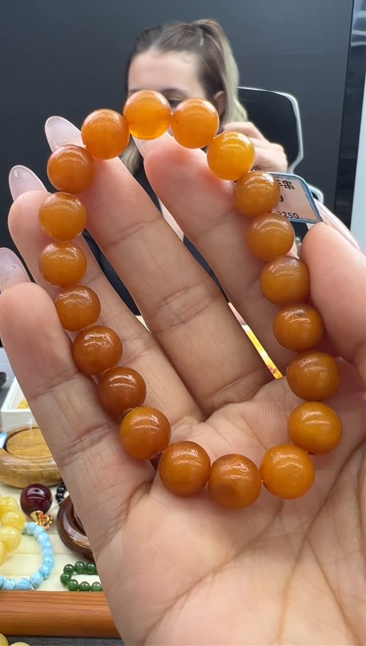 【闪购商品】琥珀手链未镶嵌52秒拍号
