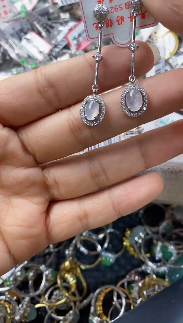 银S925镶嵌戒指翡翠1010----4