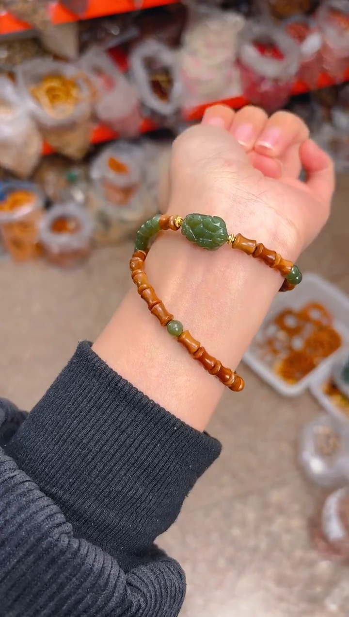 吊坠库克竹节双圈 貔貅