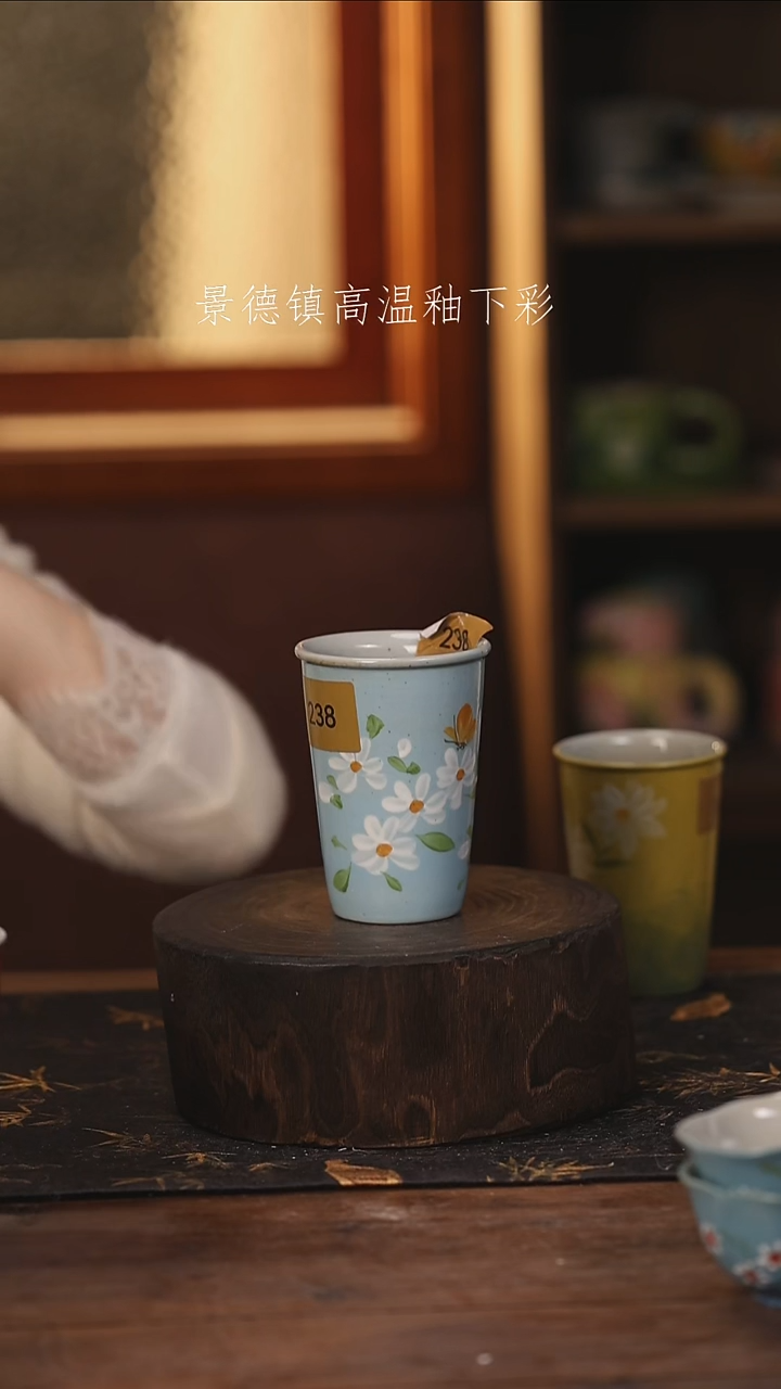 陶瓷 景德镇高温釉下手绘陶瓷@L238@