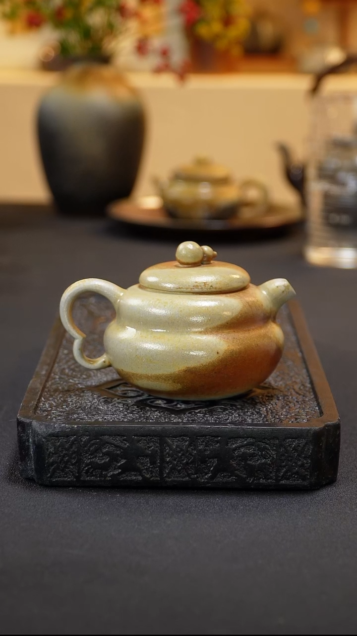 茶壶紫砂纯自然柴烧