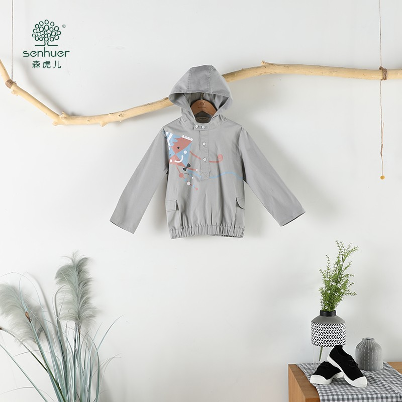 【森虎儿】春季中童开衫时尚原创设计春款印花外套2111060169