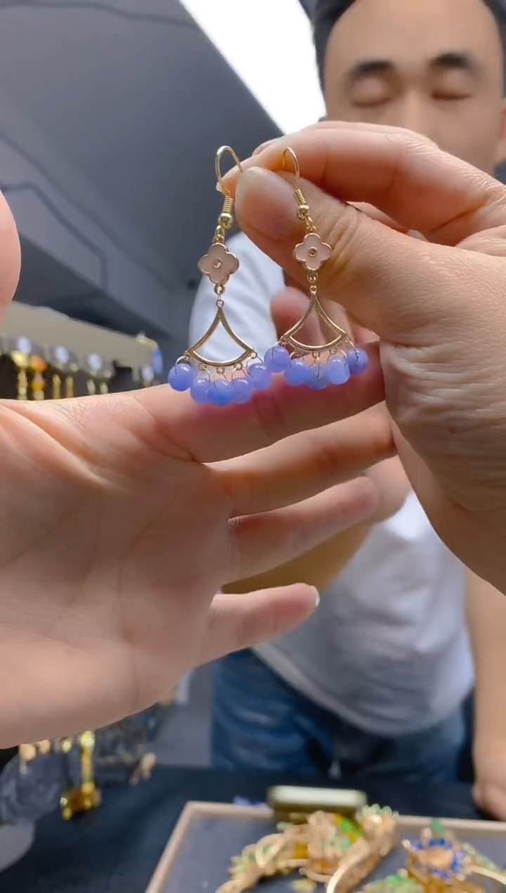 翡翠合金耳饰0313翡翠耳钩