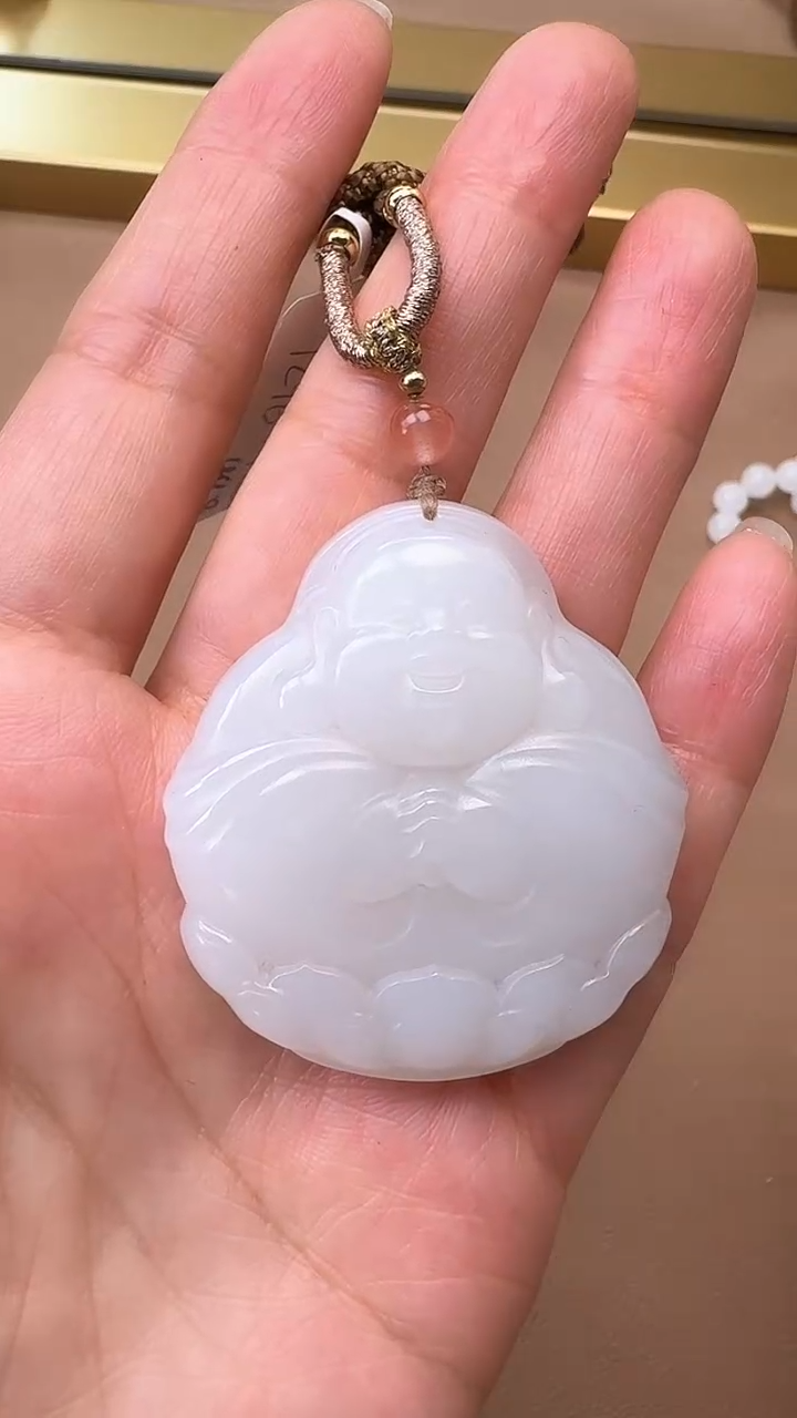 【闪购商品】和田玉吊坠未镶嵌1296白玉抱抱佛