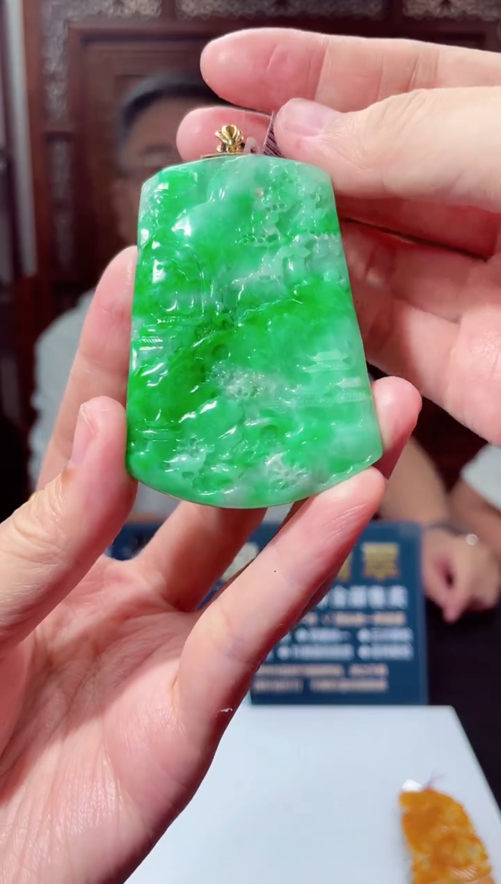 颈饰18K金镶嵌翡翠X-@@KJZM1112124