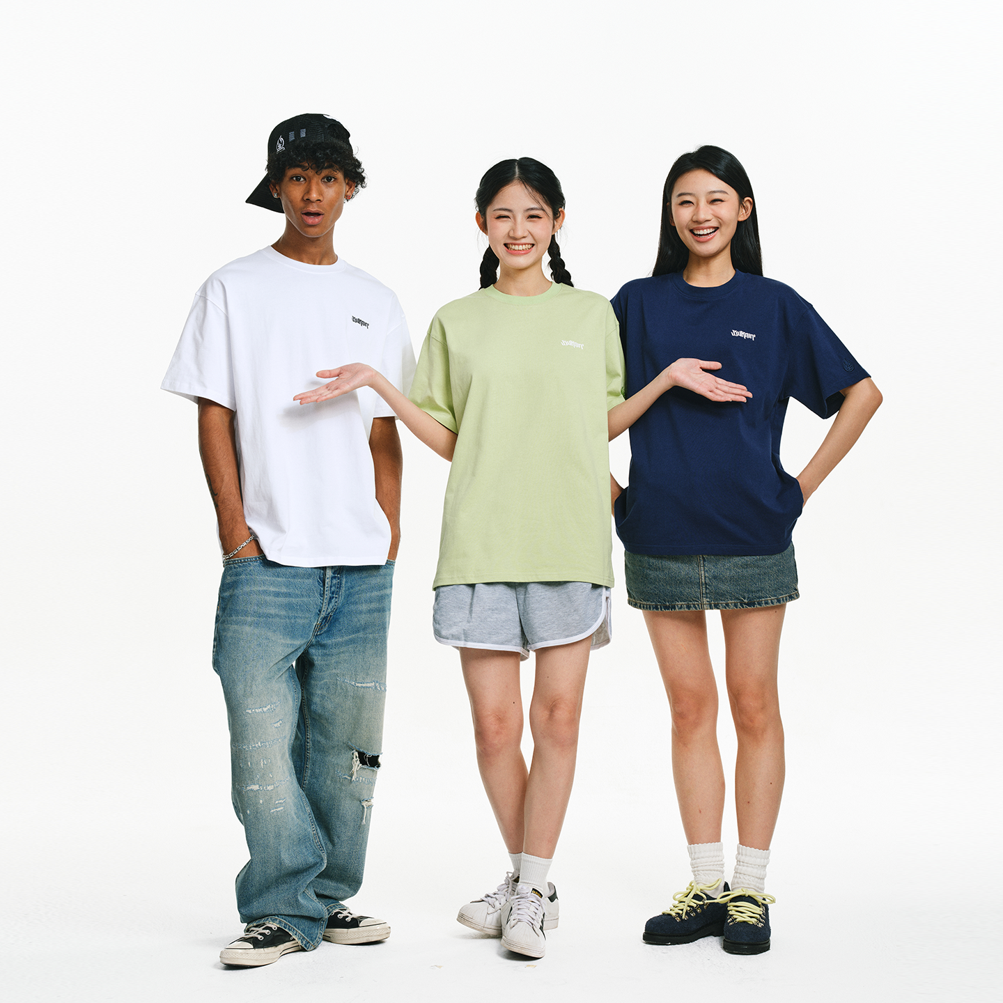 BURNIN*原色小火苗短袖T恤运动时尚休闲宽松印花圆领舒适透气情侣