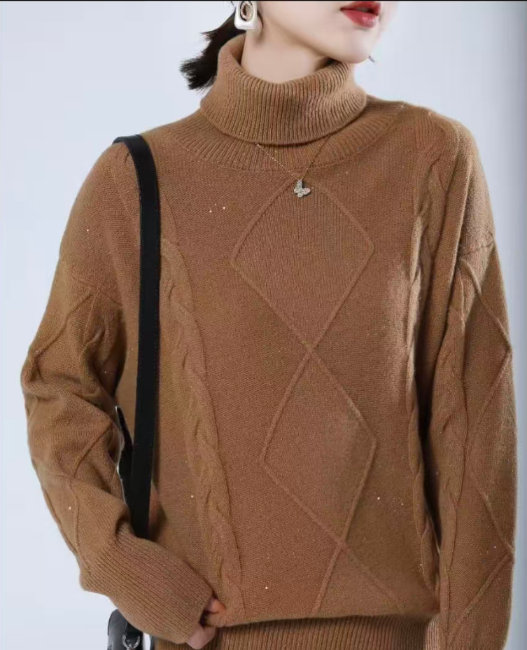 3984针织堆堆领常规款厚款薄款衫女装宽松保暖打底衫