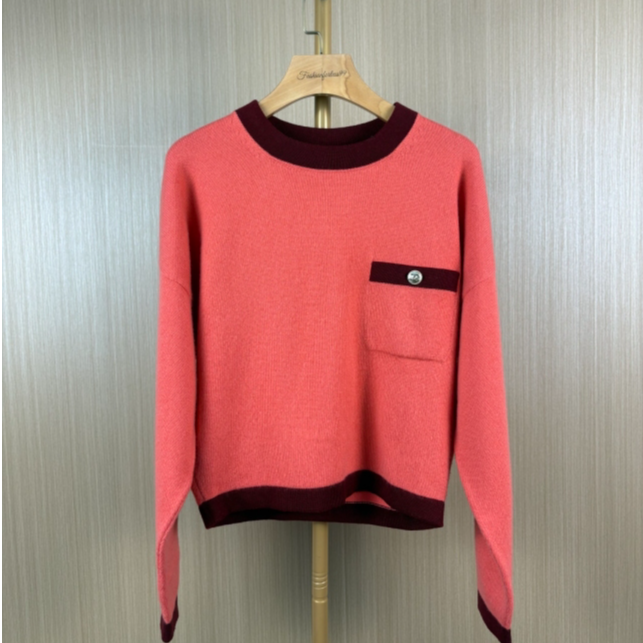 99新 Chanel/香奈儿 拼色山羊绒毛衣 38 18588742