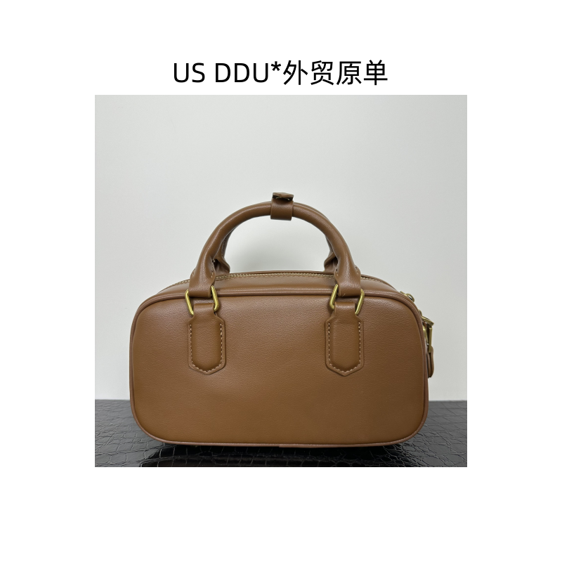 缪棕色保龄球idol同款手提单肩女包9989/H001