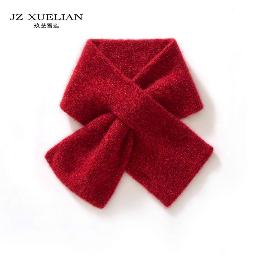 玖芝雪莲康宝莱丝绒围巾 75% 山羊绒 25% 白厂丝秋冬保暖围脖