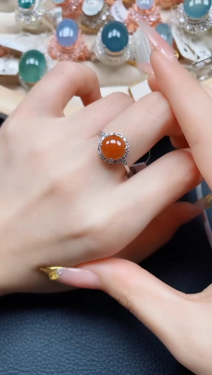 【闪购商品】翡翠戒指银S925镶嵌翡翠