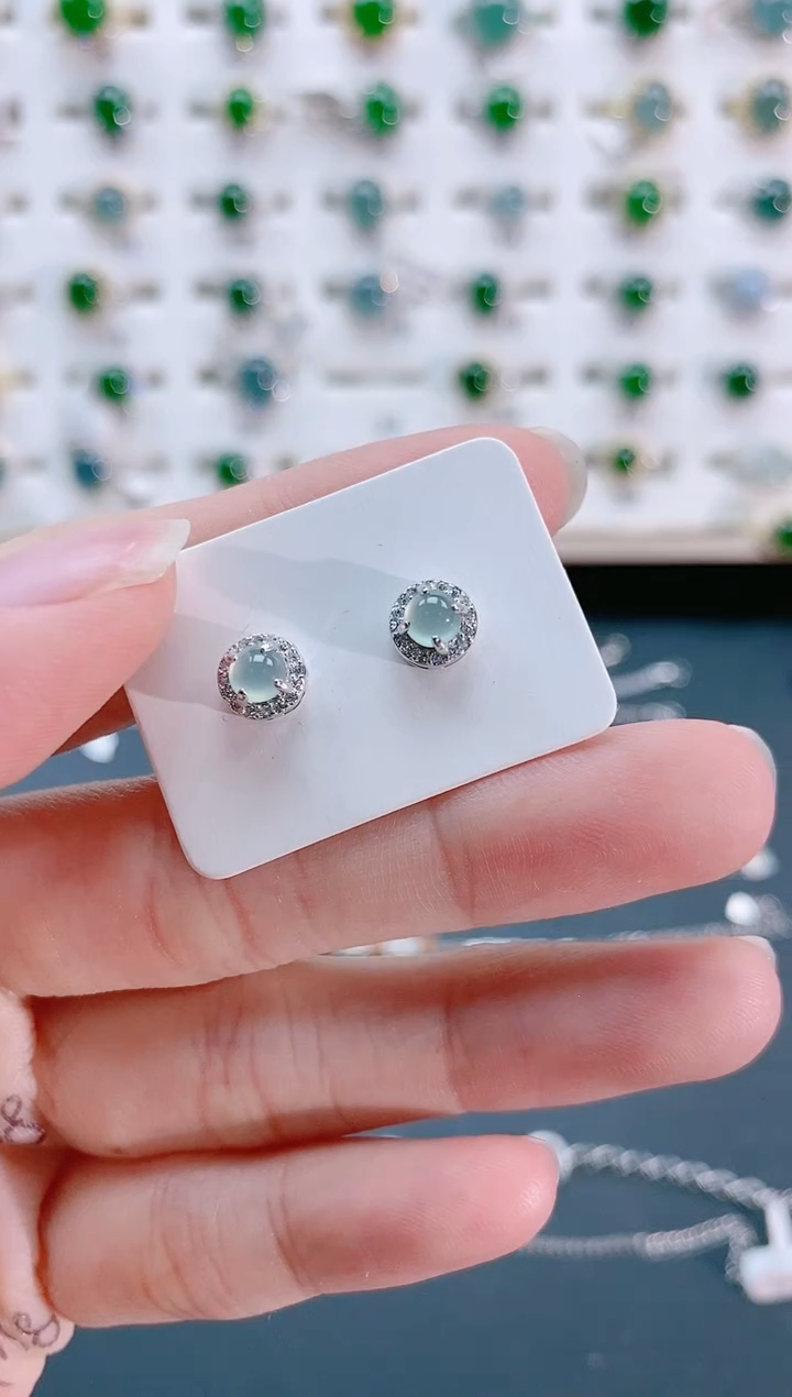 【闪购商品】翡翠戒指银S925镶嵌天然翡翠