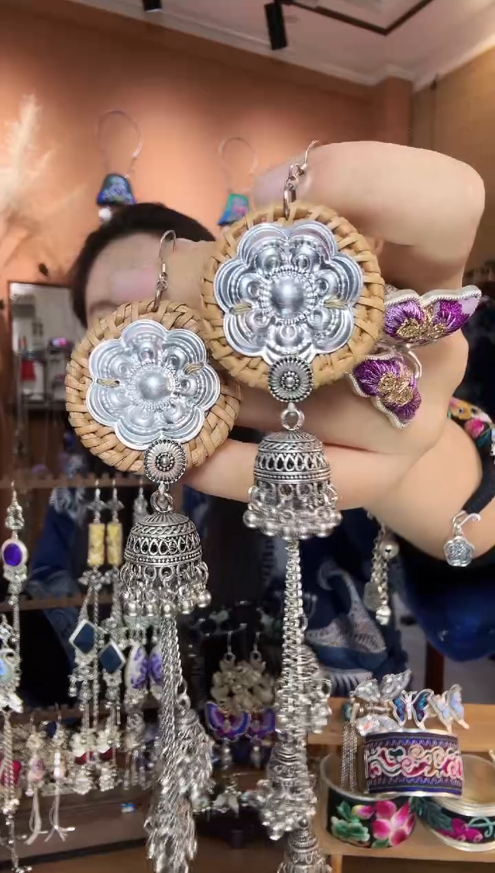 刺绣纯手工民族风耳环