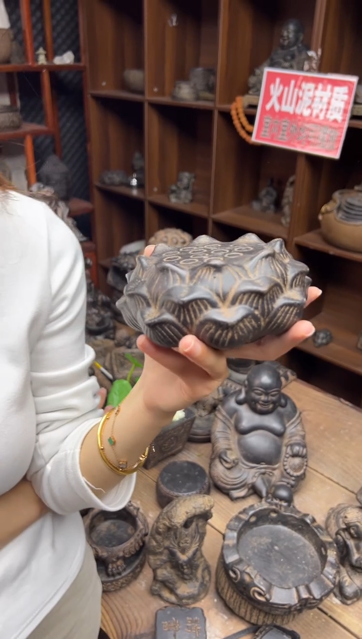 陶土【火山泥】莲蓬实心底座