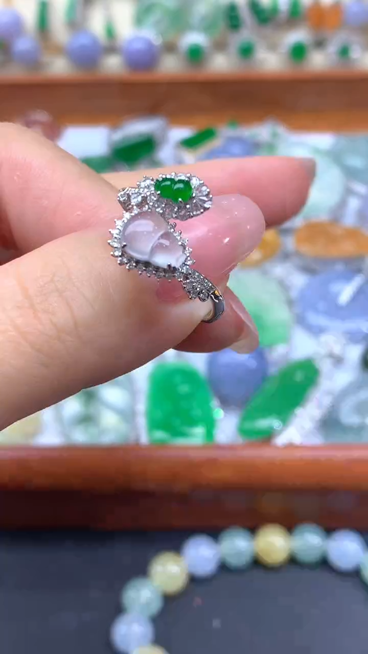 【闪购商品】翡翠戒指18K金镶嵌224-天然翡翠