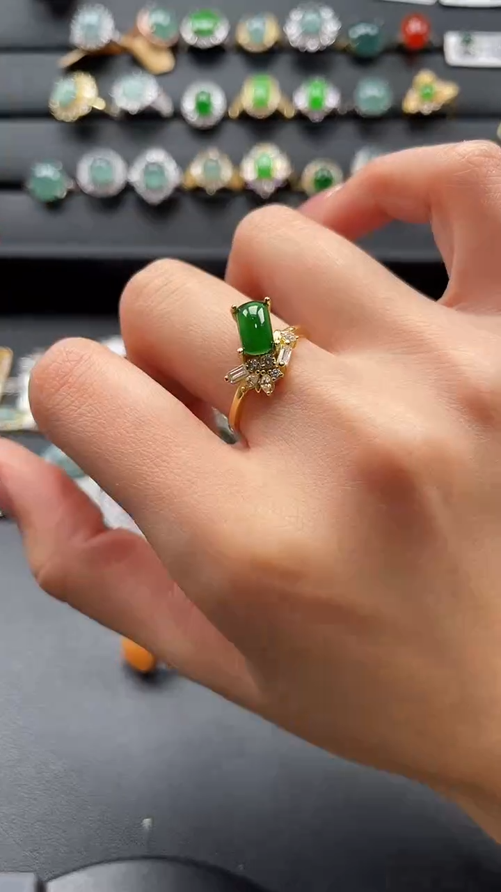 【闪购商品】翡翠戒指银S925镶嵌465365