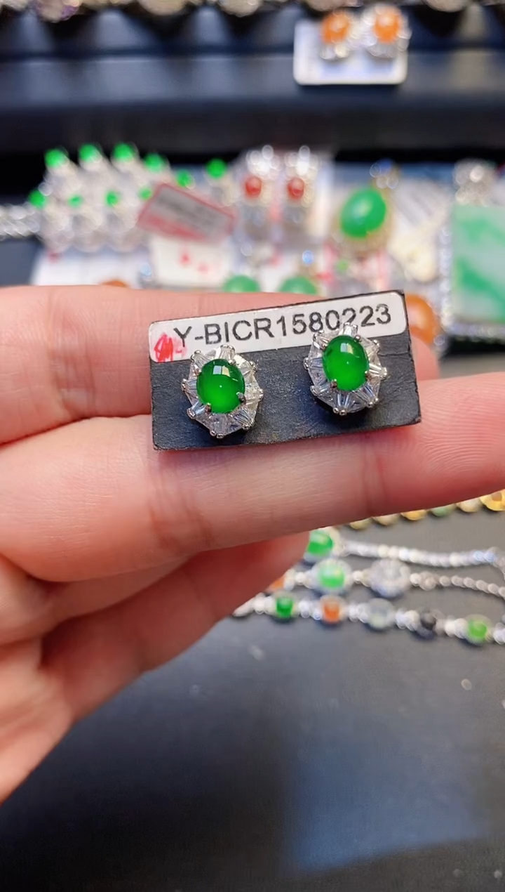 银S925镶嵌戒指翡翠天然