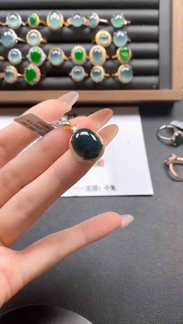 银S925镶嵌戒指翡翠51511
