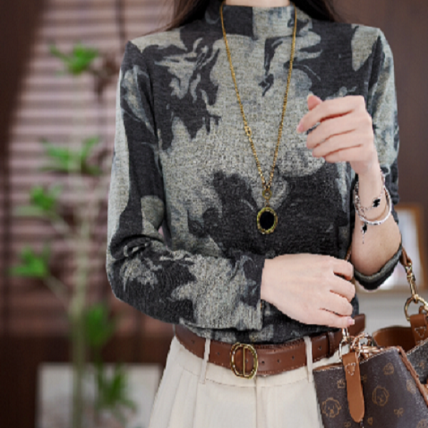 Y320新款时尚百搭气质宽松减龄长袖上衣-悠悠