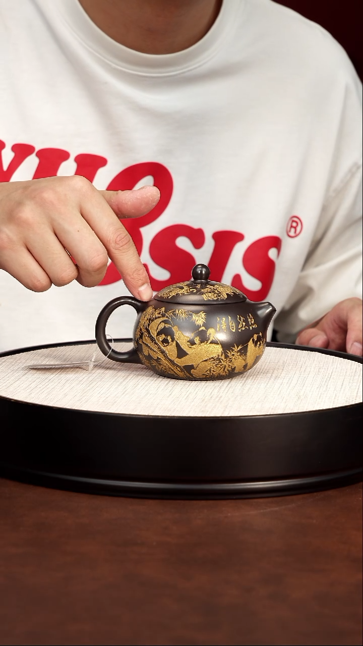 茶壶紫砂宜兴紫砂 松鼠西施 龙山赤金砂 蒋华