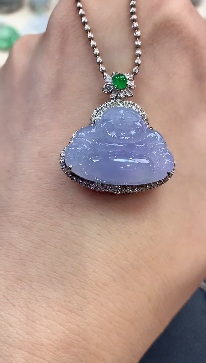 【闪购商品】翡翠吊坠(不含链)18K金镶嵌C57  有色差