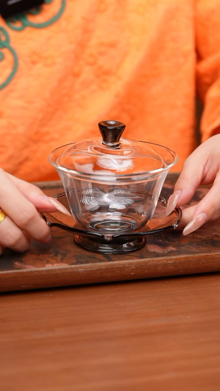 【闪购商品】禾器/荷叶盖碗/浅黑色/定制版