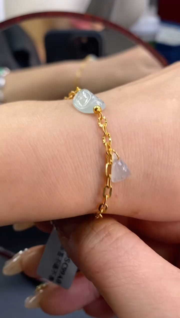 颈饰银S925镶嵌翡翠净货18078