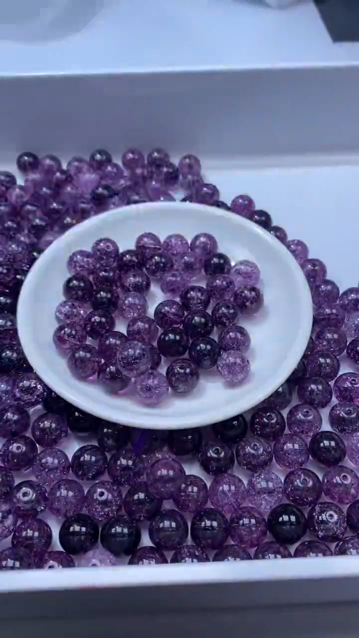 颈饰未镶嵌水晶W1696 乌梅紫碧玺12MM*5颗