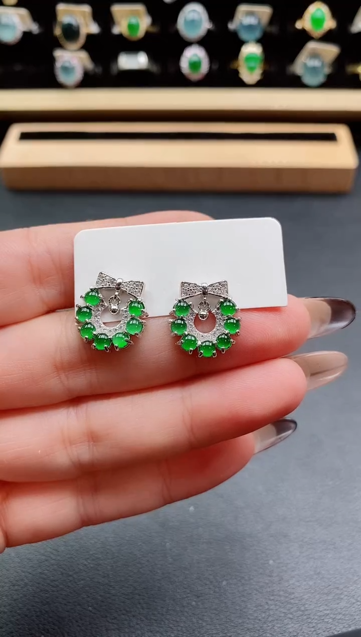 银S925镶嵌戒指翡翠1