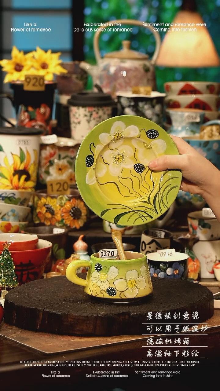 陶瓷景德镇高温釉下彩手工手绘款式@A0270@