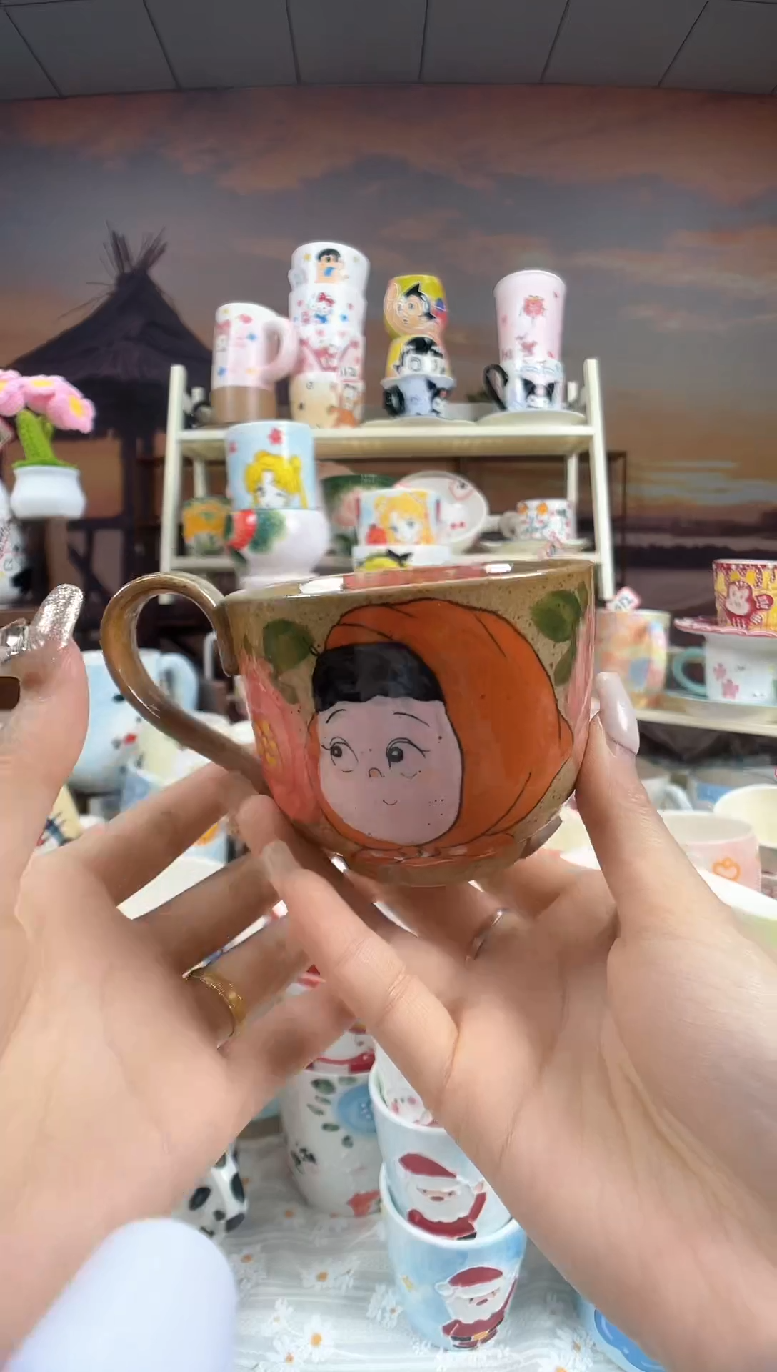 【闪购商品】景德镇手工手绘高温釉下彩陶瓷杯