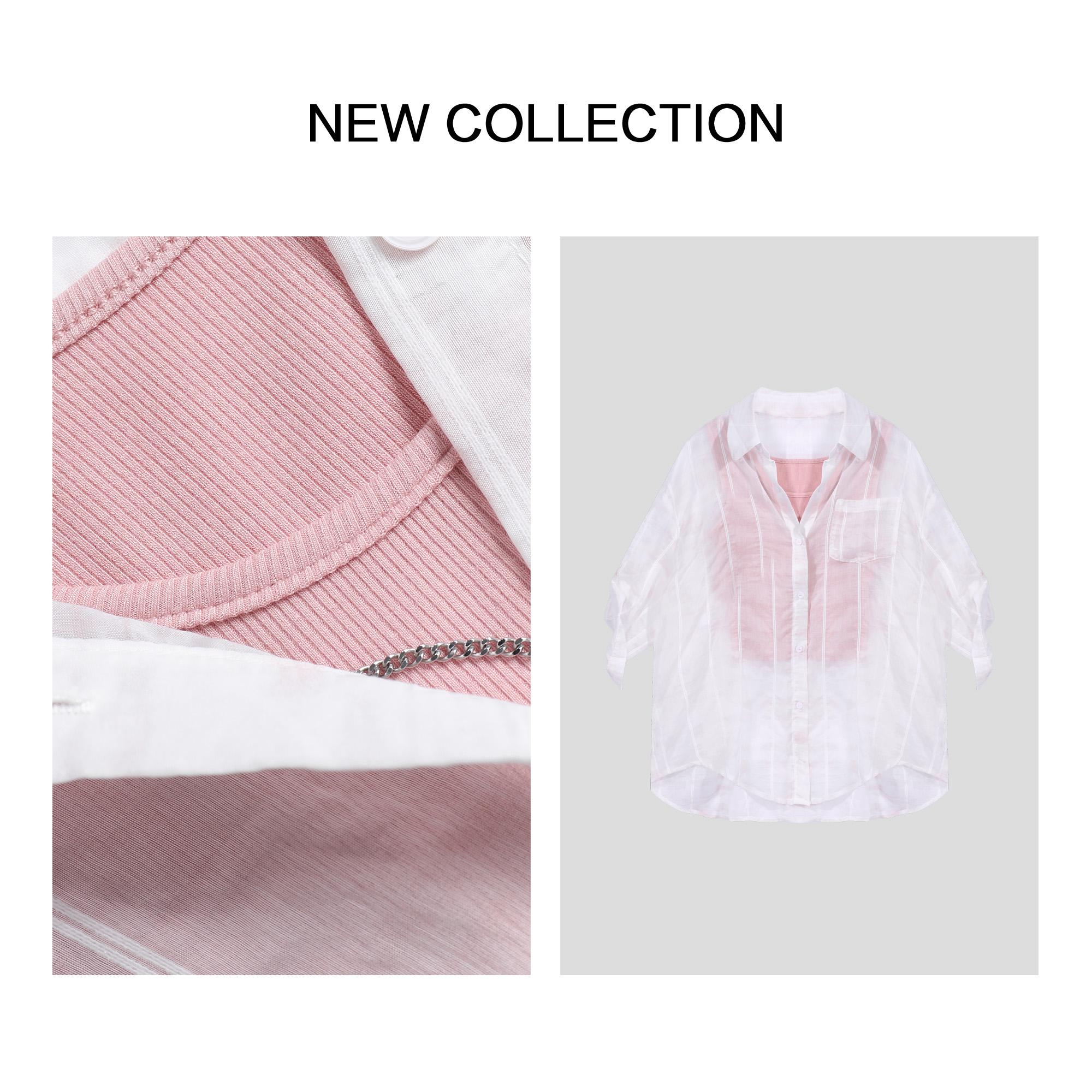 【小依专享】C3F38015A简约休闲时尚衬衫夏袖条纹甜美衬衣-8015