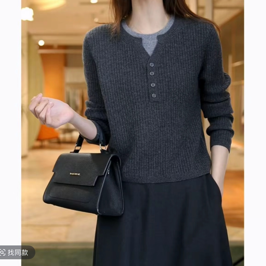 2025新款打底衫洋气百搭假2件上衣女