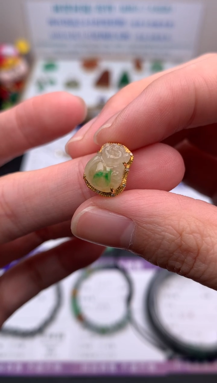 【闪购商品】定制翡翠18K金镶嵌模式推广期24小时鉴赏期