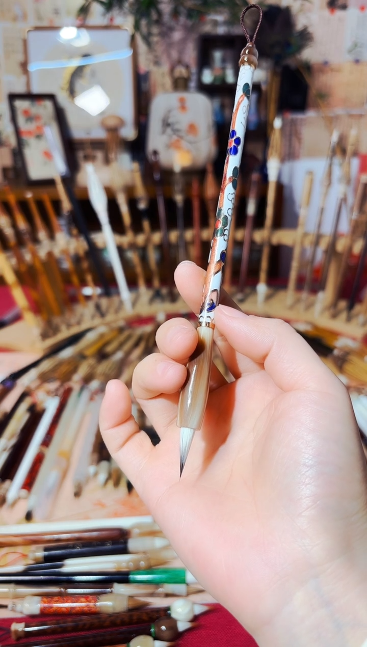 闪14 景泰白牛角纯九紫一羊小楷出锋2.0（清水试笔）