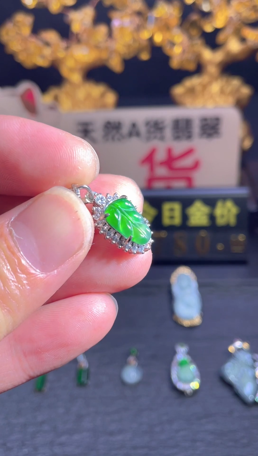 翡翠未镶嵌颈饰        