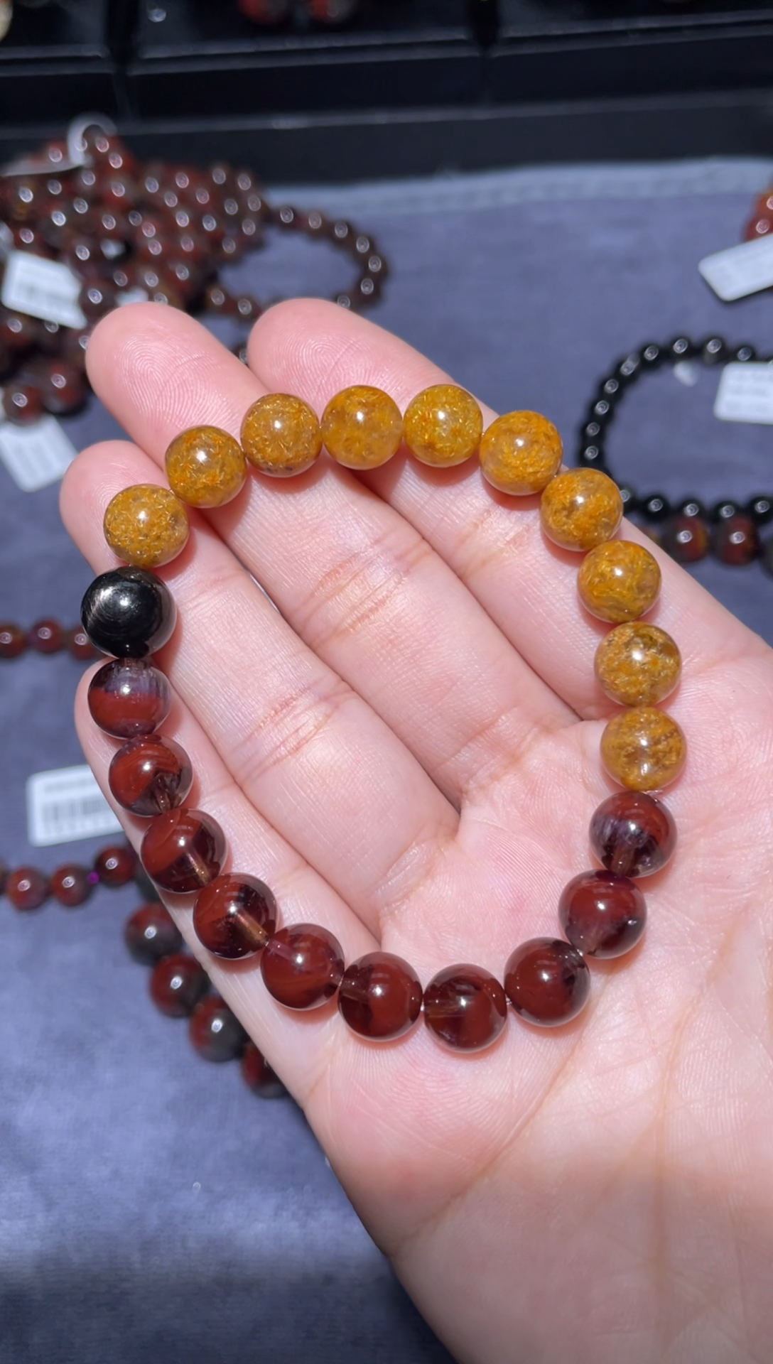 【闪购商品】水晶手链未镶嵌9mm-极光+钛晶花