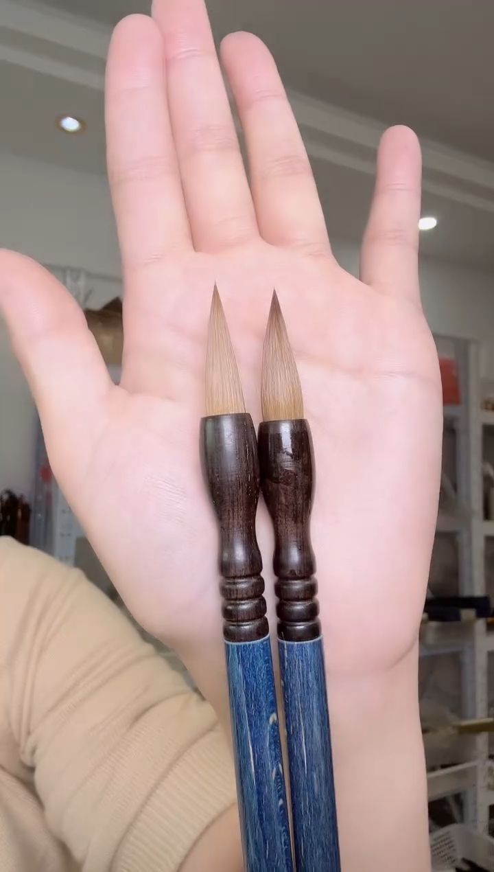 稳定蓝黑檀螺纹斗狼毫出锋3.0一对