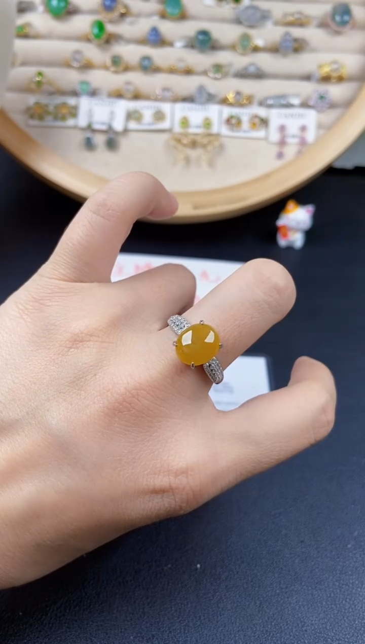 翡翠银S925镶嵌戒指456456