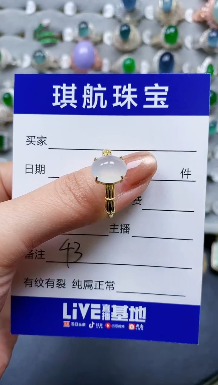 【闪购商品】翡翠戒指银S925镶嵌0043