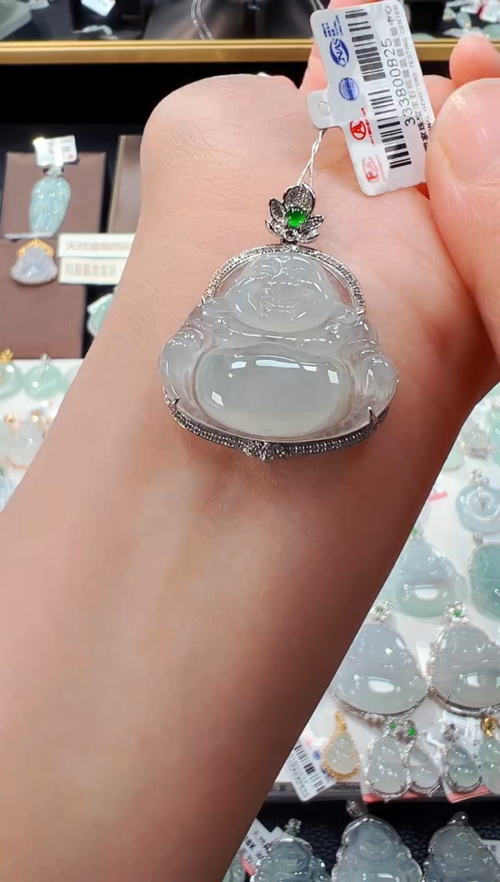 【闪购商品】翡翠吊坠(不含链)18K金镶嵌佛公吊坠825