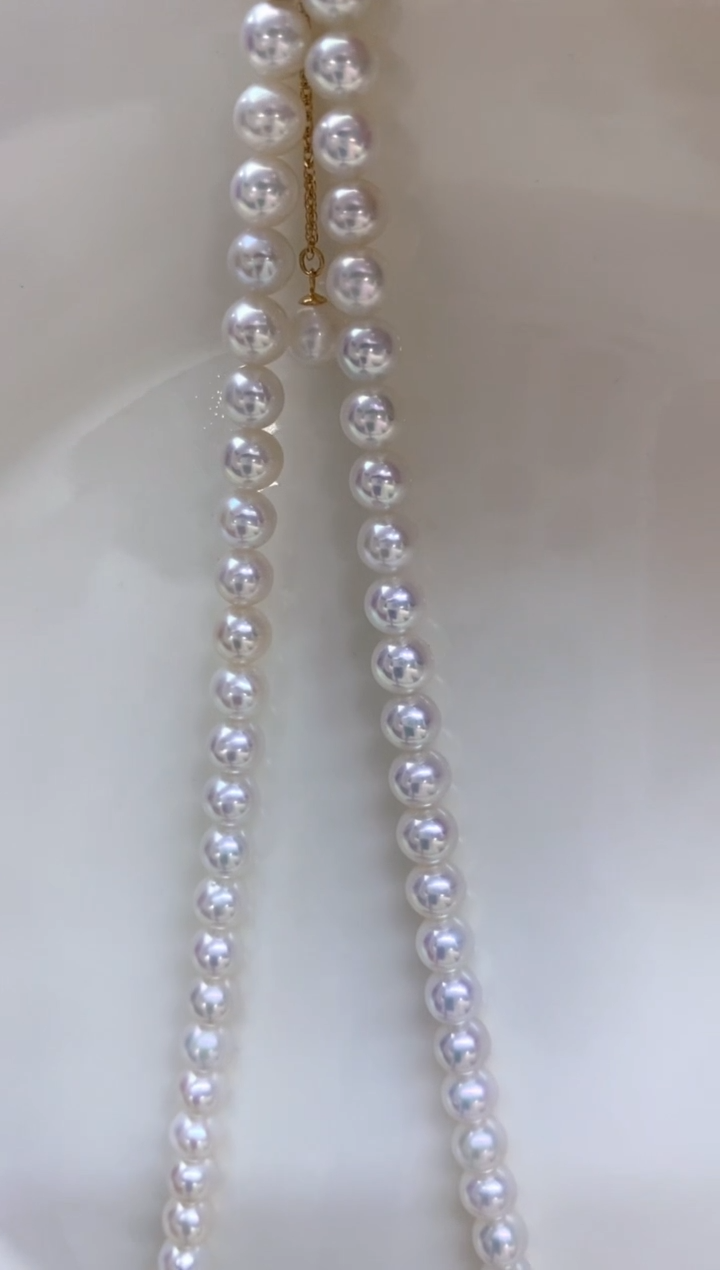 【闪购商品】淡水珍珠项链18K金镶嵌5-6