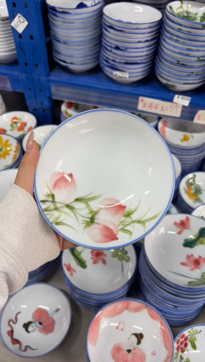 瓷片景德镇高温陶瓷食品级手绘釉中彩-小胖碗