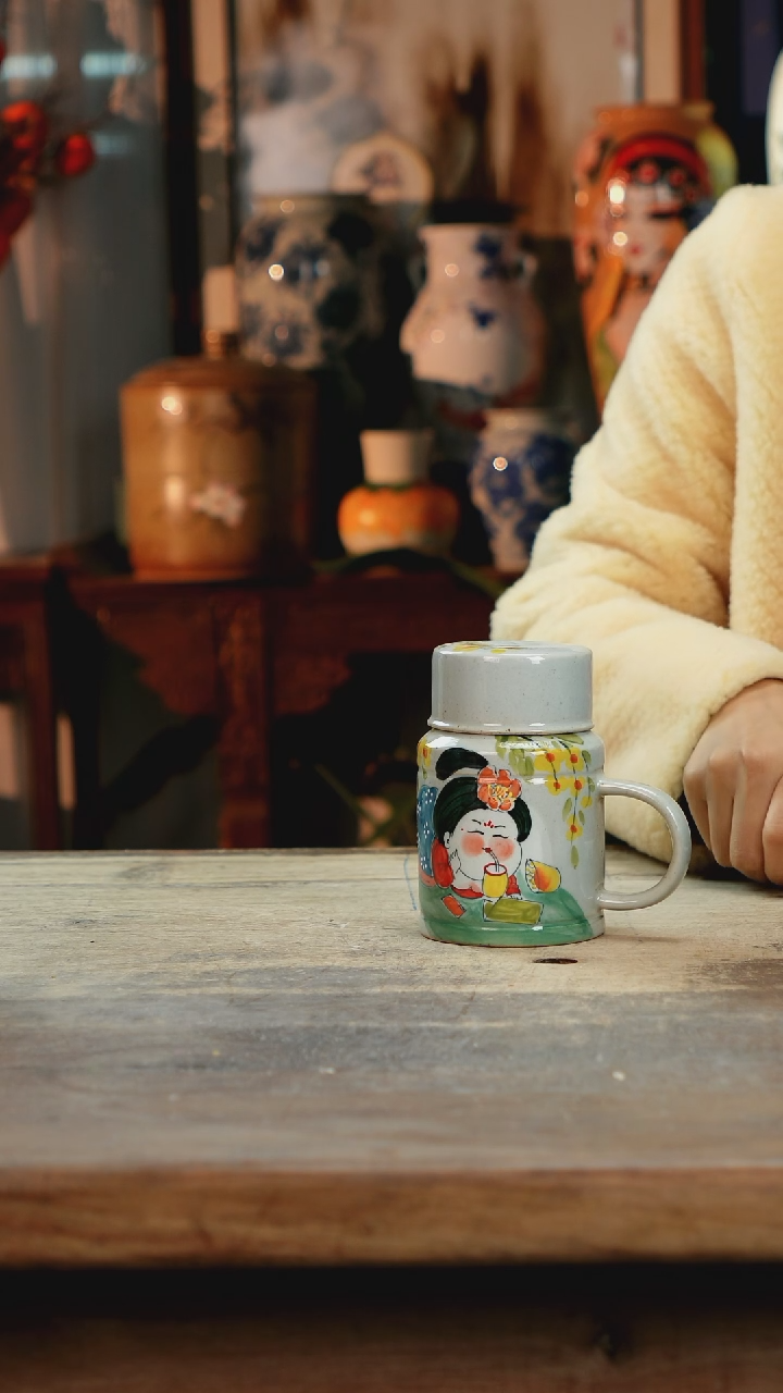 【闪购商品】瓷片景德镇纯手工釉下彩精品花瓶