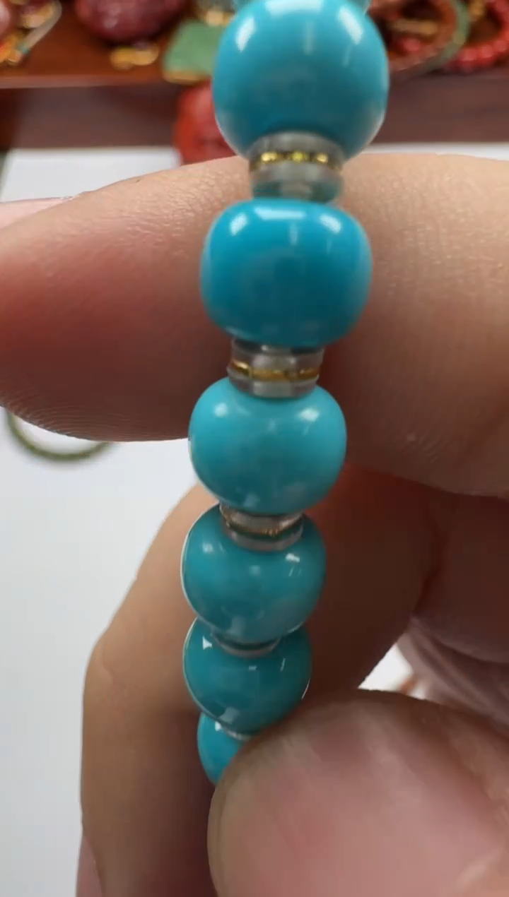 绿松石18K金镶嵌手串手串手串手串